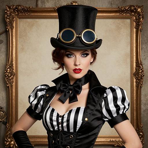 Steampunk Burlesque Woman Artwork