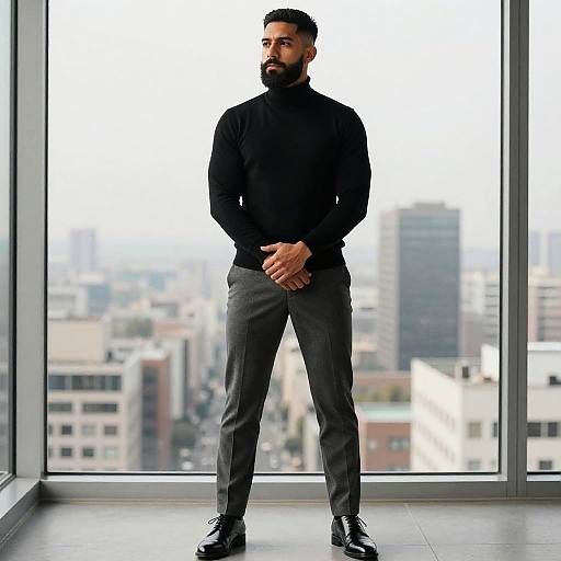 Stylish Man in Minimalist Penthouse