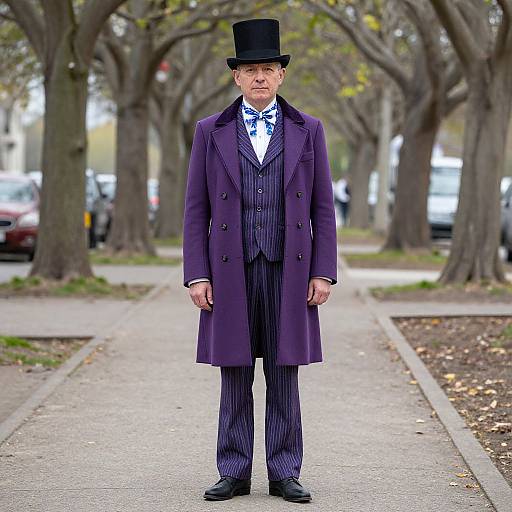 Man in Purple Coat and Top Hat