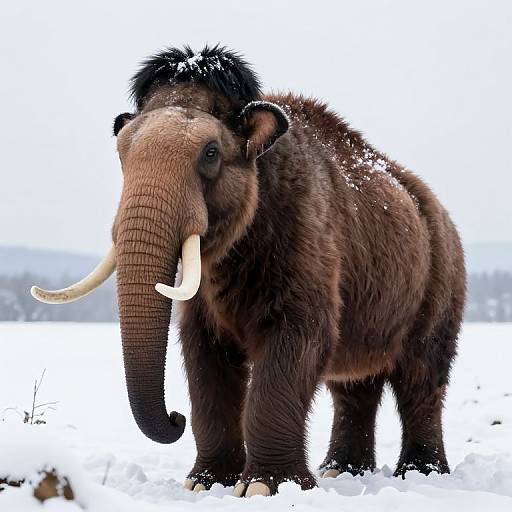 Realistic Woolly Mammoth in Snow