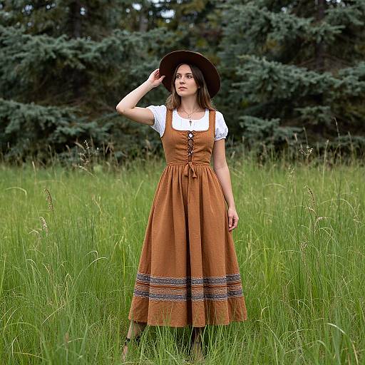 Vintage Prairie Dress in Lush Field