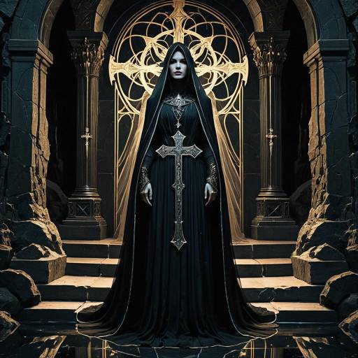 Dark Veil Abyssal Seer with Cross Dress in Gothic Cavern