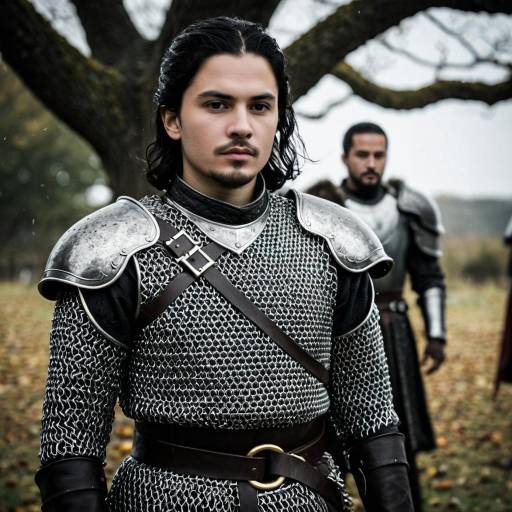Young Warrior in Medieval Armor Outdoors