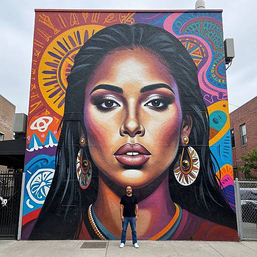 Vivid Woman's Mural in East Harlem