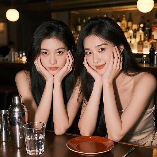 Intimate Portrait at Dimly Lit Bar