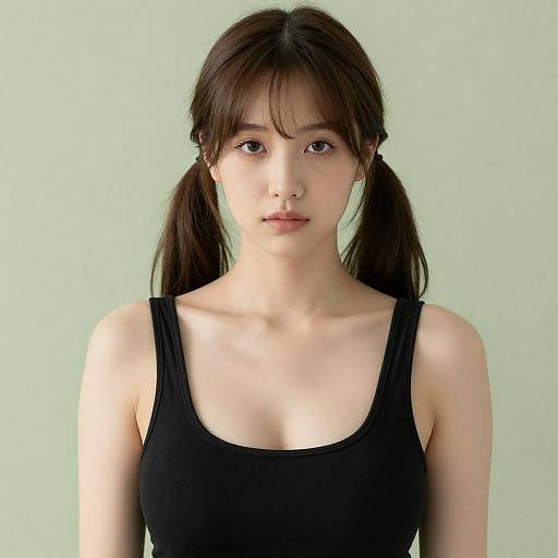 Photorealistic Girl in Black Tank Top