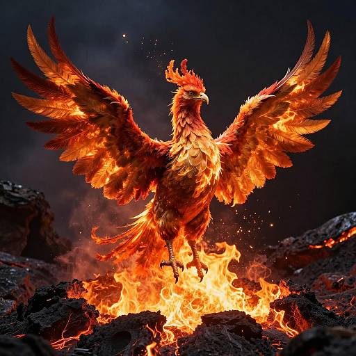 Ultra-Realistic Majestic Phoenix Rising