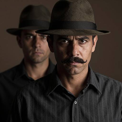 Mysterious Duo in Dim Lighting