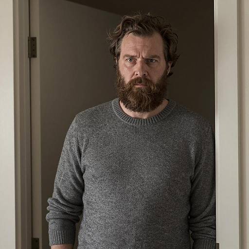 Serious Man in Dim Doorway Photograph