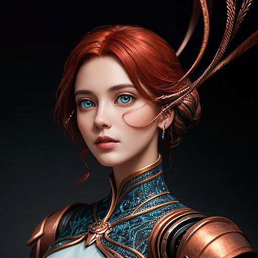 Majestic Portrait of a Female Robot