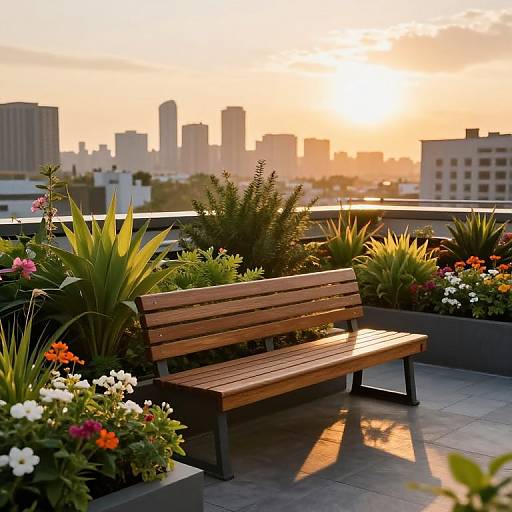 Sunset Rooftop Garden Serenity