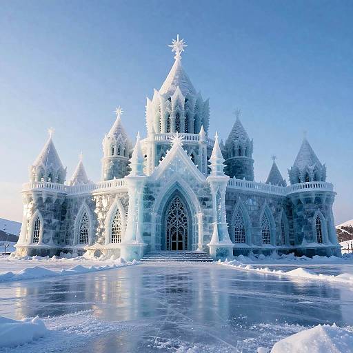 Mystical Glacier Palace in Winter