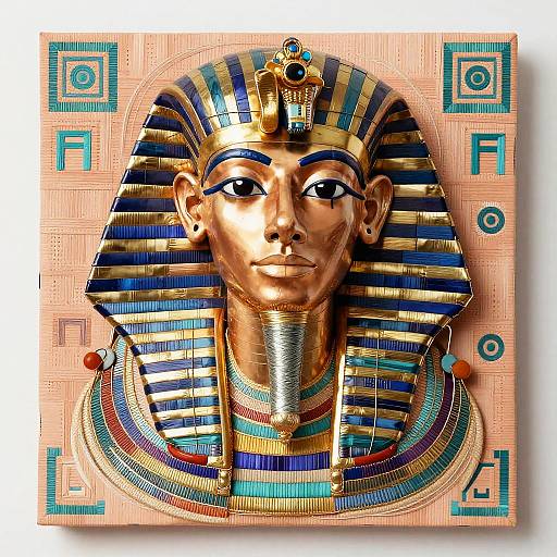 Pixelated Tutankhamun Wire Cameo