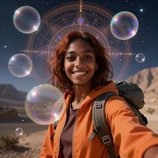 Chronomancy Bubble-Wizard Night Portrait Cyborg