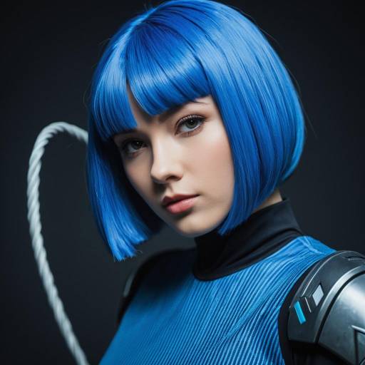 Blue Bob Cosplay Character in Studio