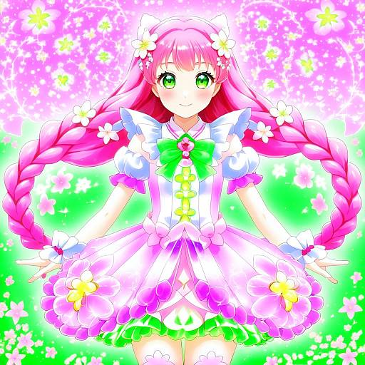 Illustration of Hanami kotoha, precure in the style of Nekominase