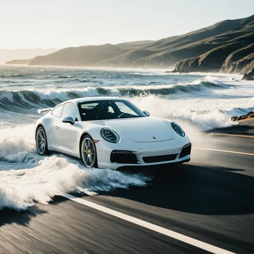 Dynamic Porsche 911 on Coastal Highway