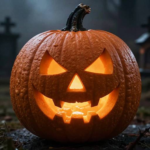 Sinister Jack O'Lantern in Graveyard