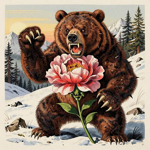 Fierce Floral Animal Fusion Art