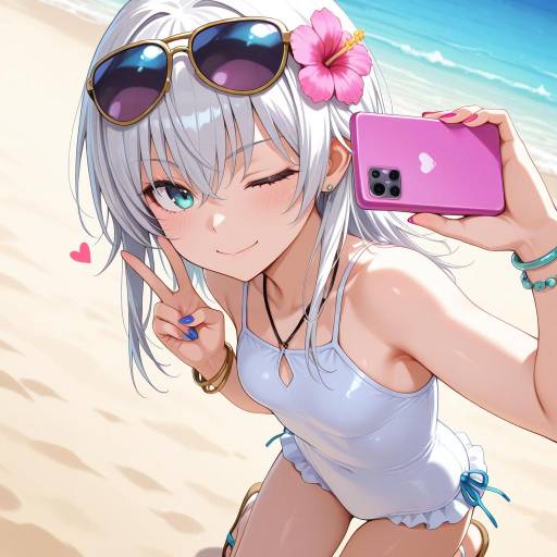 Beach Vibes: One-Girl Swimsuit Selfie