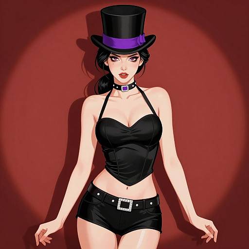 Confident Woman in Dramatic Spotlight