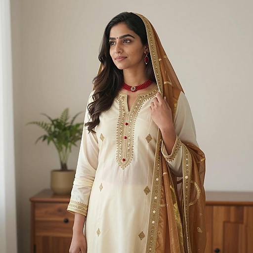 Woman in Traditional Indian Salwar Kameez