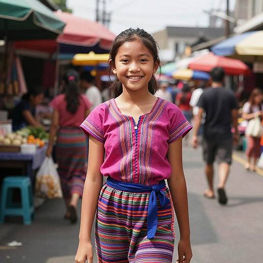 Filipino Girl at Vibrant Market