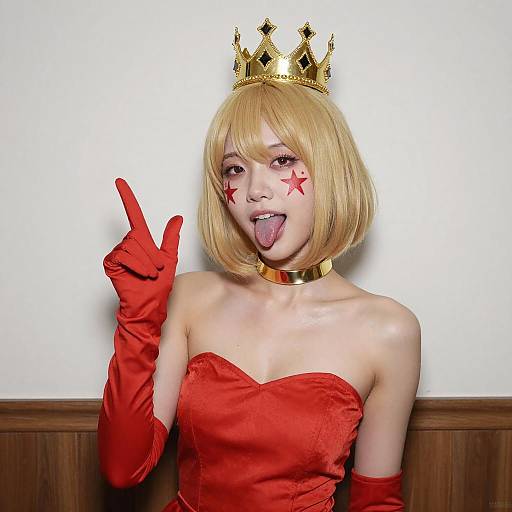 Young Woman with Crown and Face Paint