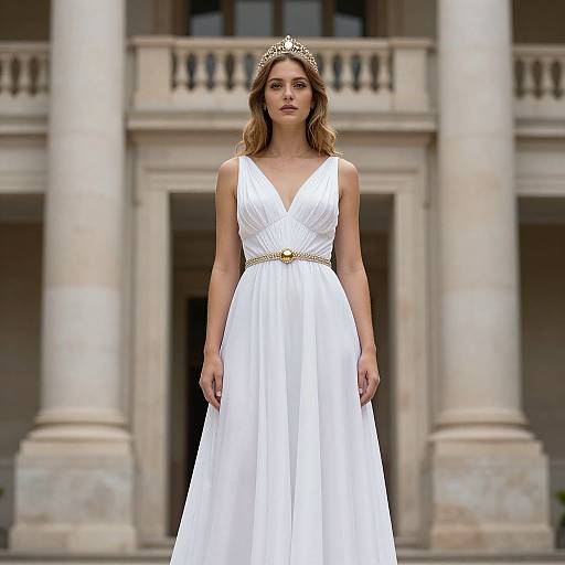 Hercules Goddess in White Dress