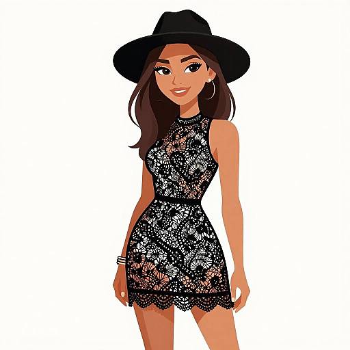 Boho Chic Woman in Lace Dress
