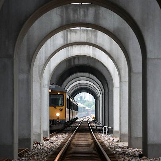 Infinite Loop Train Through Archways