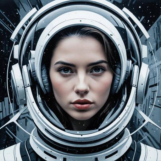 Futuristic Woman in Space Helmet