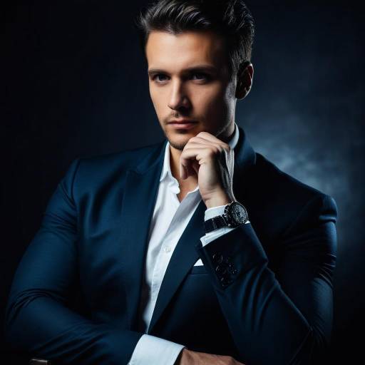 Thoughtful Man in Dark Blazer Studio Portrait