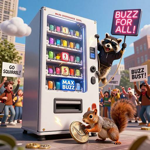 Gigantic Buzz Vending Machine Chaos