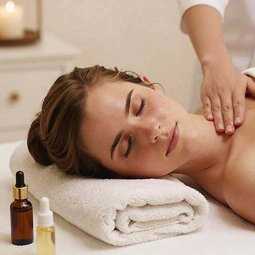 Elegant Spa Oil Massage Close-Up