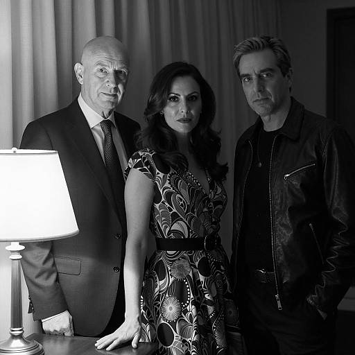 Timeless Black-and-White Portrait of Trio