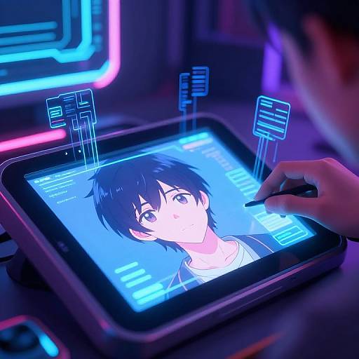 Futuristic AI Anime Character Creation