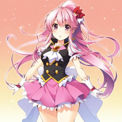 Illustration of Aino megumi, happinesscharge precure! in the style of Kotobuki (momoko factory)