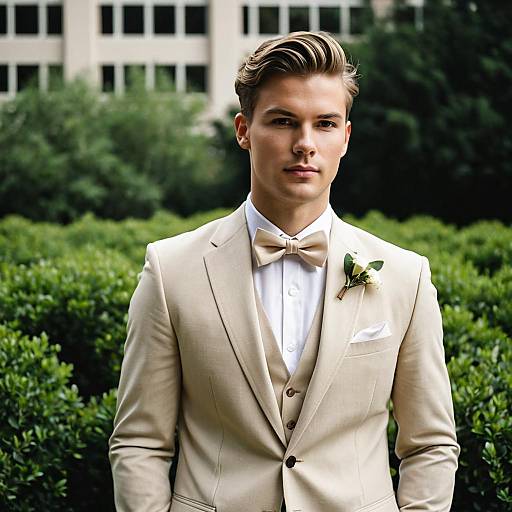 Stylish Groom in Outdoor Fashion Shoot