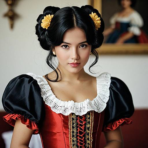 Young Woman in Traditional Spanish Costume