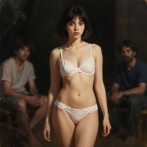 Majestic Photorealistic Lingerie Oil Masterpiece