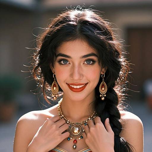 Rich Arabian Princess Portrait in Analog Style