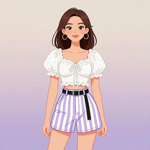 Smiling Woman in Casual Summer Outfit