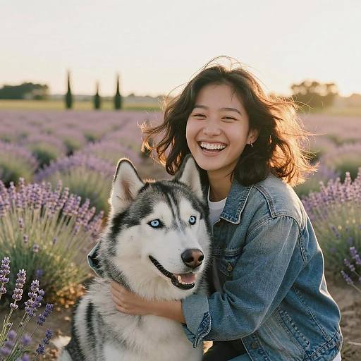 Joyful Moments in a Lavender Field