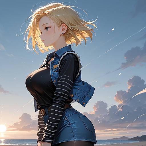 High-Resolution Solo Portrait of Android 18