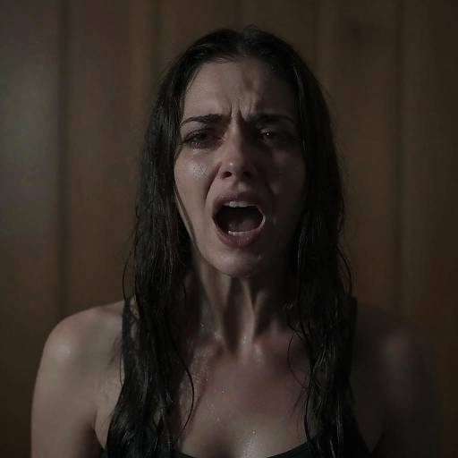 Intense Portrait of Distress and Vulnerability