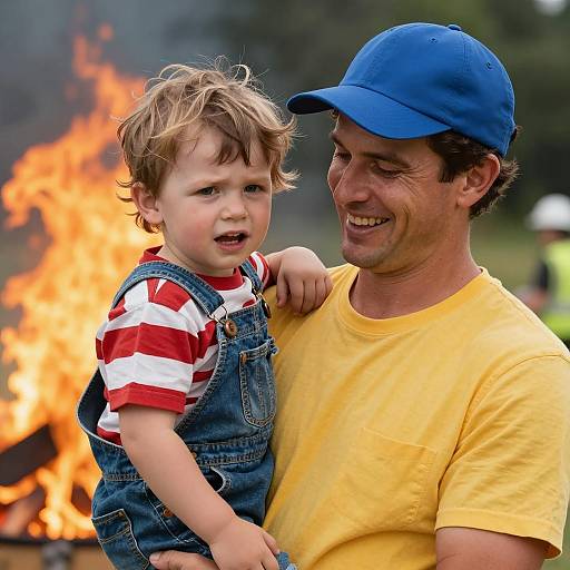 Joyful Moment Between Father and Son