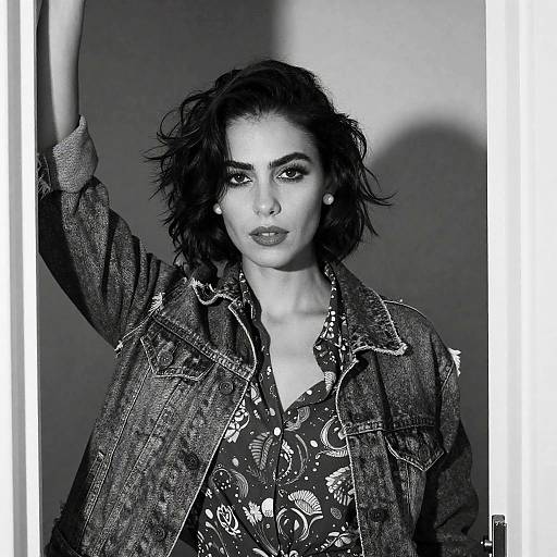 Moody Black-and-White Portrait of Woman