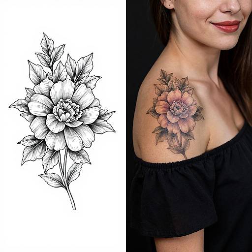 Split View Floral Tattoo Detail