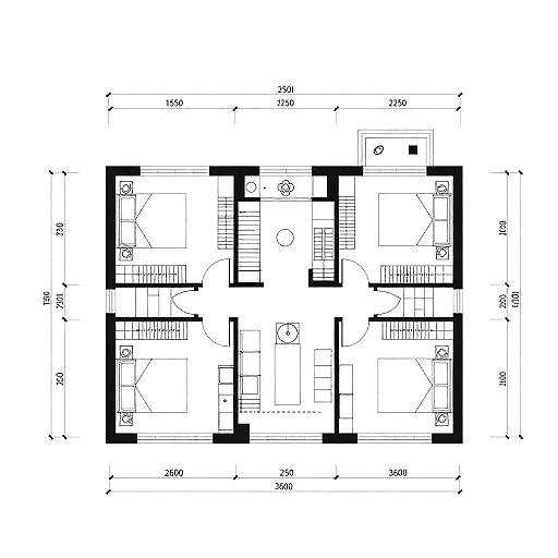 Detailed 2D Residential Floor Plan